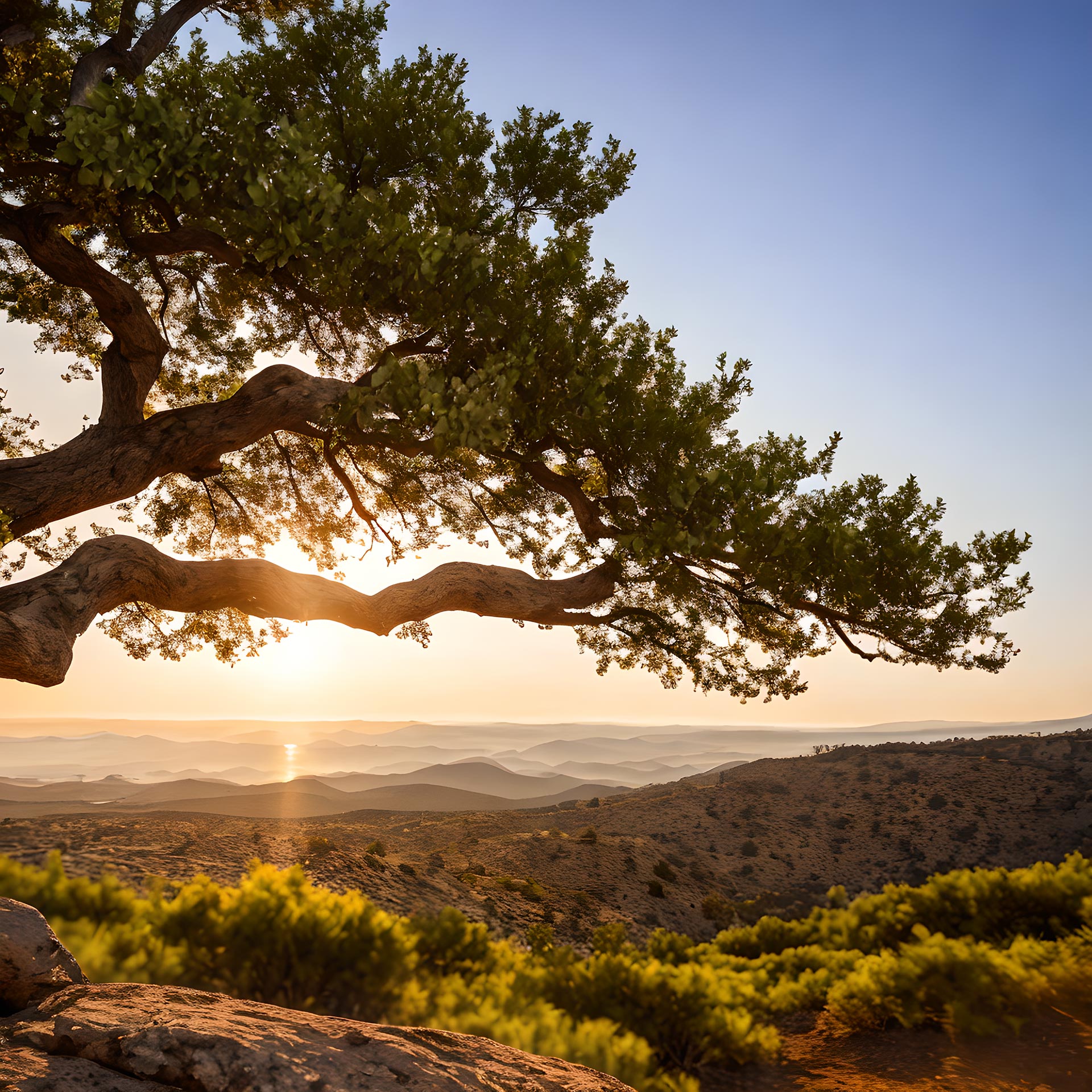 Un arbre d'argan dans le désert marocain